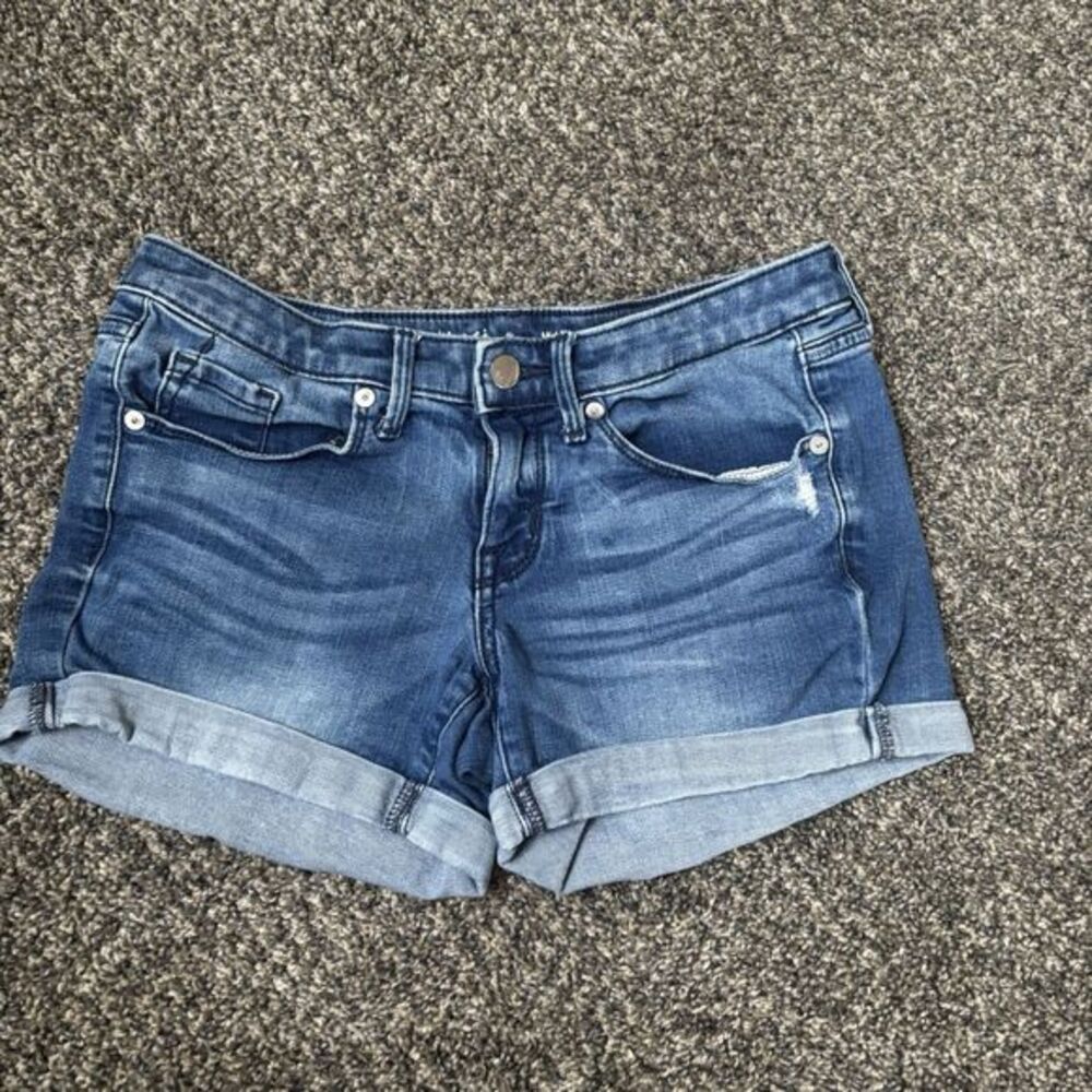 Women's Denim Mid-rise‎ Power Stretch Shorts Summer Vacation Size 0/25